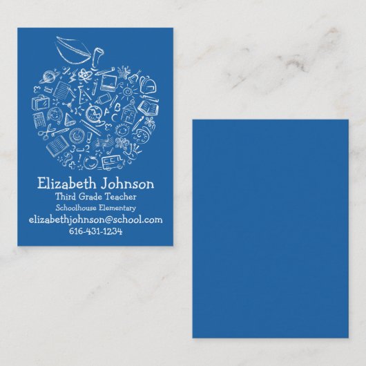 先生のAppleの名刺の青 名刺 (正面/裏面)