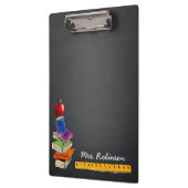 先生のAppleの書架の黒板のモノグラムの名前 クリップボード (左)