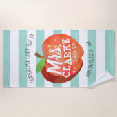 先生のAppleの|カスタマイズ名前は感謝していしています ビーチタオル (正面)