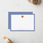 先生のApple |の平らなメッセージカード ノートカード (正面/裏面インサイチュ)