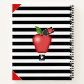 先生のApple CupcakeのストライプLarge Notebook ノートブック (裏面)
