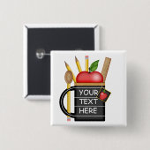 先生のApple Mugのカスタムボタン 缶バッジ (正面&裏面)