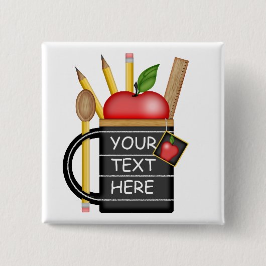 先生のApple Mugのカスタムボタン 缶バッジ (正面)