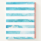 先生のApple on Blue Waterカラーストライプ製品 ノートブック (裏面)