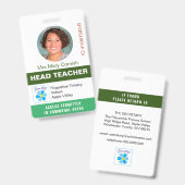 先生のID名タグ、役職、ロゴ写真 バッジ (正面&裏面)