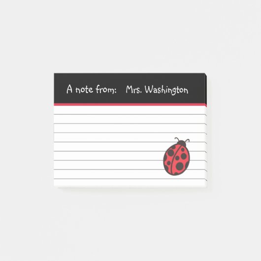 先生のLadybug Post It Notesギフト ポストイット (正面)