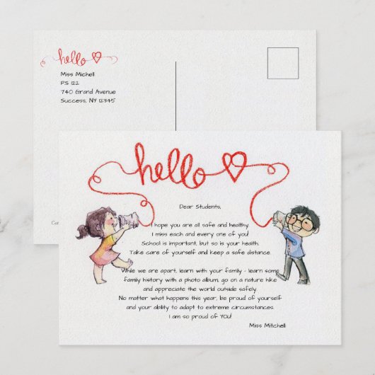 先生はがき ポストカード (正面/裏面)