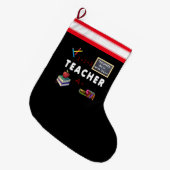 先生はクラスとのそれをします ラージクリスマスストッキング (正面 (吊り時))