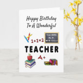 先生はクラス誕生日カード カード (黄色い花)