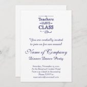 先生はクラス青と白 招待状 (正面/裏面)