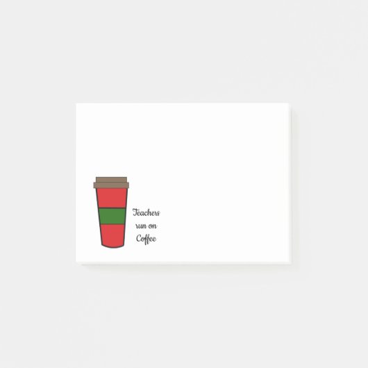 先生はコーヒーで走る ポストイット (正面)
