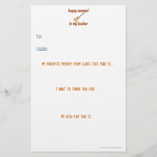 先生はノート感謝していしています 便箋 (正面)