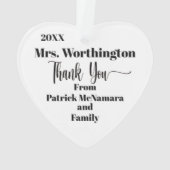 先生はハートオーナメント オーナメント (裏面)