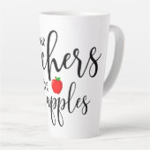 先生はリンゴだけで生きられないラテマグカップ カフェラテマグ (右アングル)