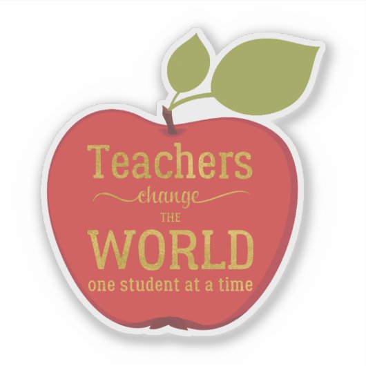先生は世界の赤りんごの引用文を変える シール (正面)
