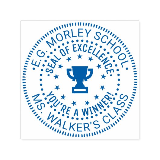 先生は勝者です 優秀賞トロフィーシール セルフインキングスタンプ (デザイン)