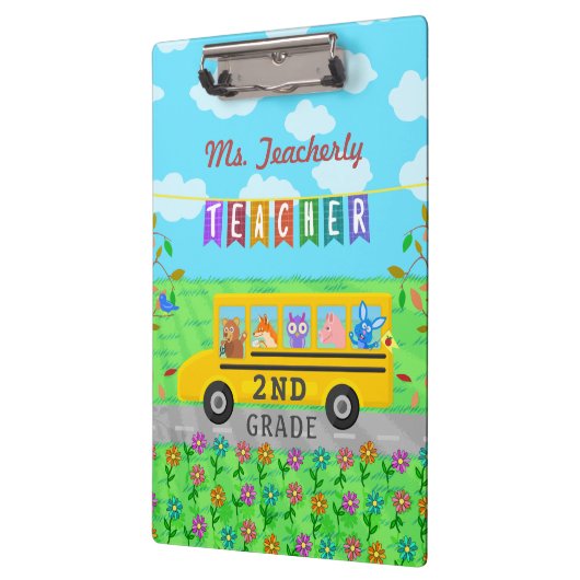 先生は名前をカスタムする|かわいいバス動物感謝していしています クリップボード (左)