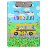 先生は名前をカスタムする|かわいいバス動物感謝していしています クリップボード (正面)