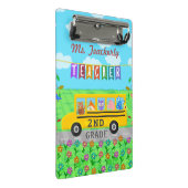 先生は名前をカスタムする|かわいいバス動物感謝していしています ミニクリップボード (アングル)