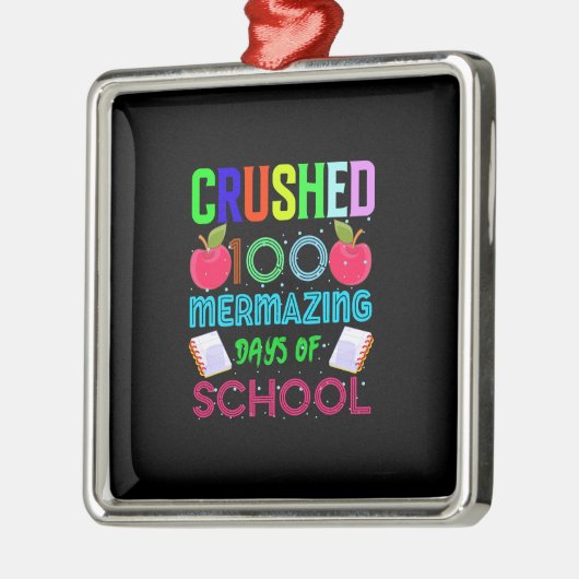 先生は学校の100のメルマージング日を粉砕 メタルオーナメント (左)