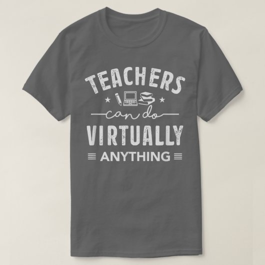 先生は実質的に何でもできおもしろいる先生V Tシャツ (デザイン正面)