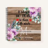 先生は小さな心を形成するために大きなハートを取る ノートブック (正面)