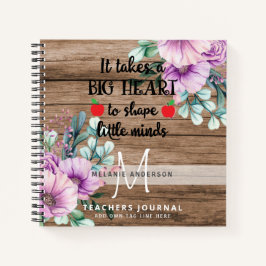 先生は小さな心を形成するために大きなハートを取る ノートブック