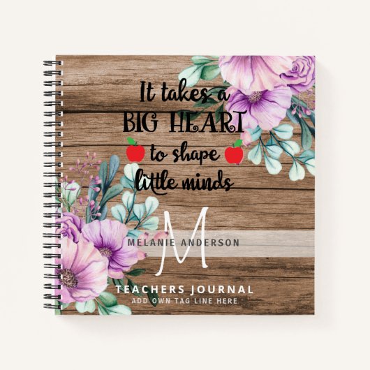先生は小さな心を形成するために大きなハートを取る ノートブック (正面)