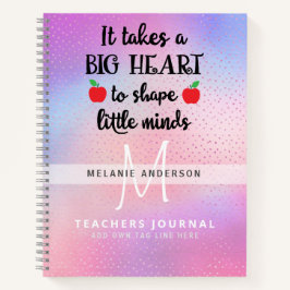 先生は小さな心を形成するために大きなハートを取る ノートブック