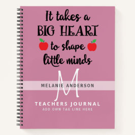 先生は小さな心を形成するために大きなハートを取る ノートブック