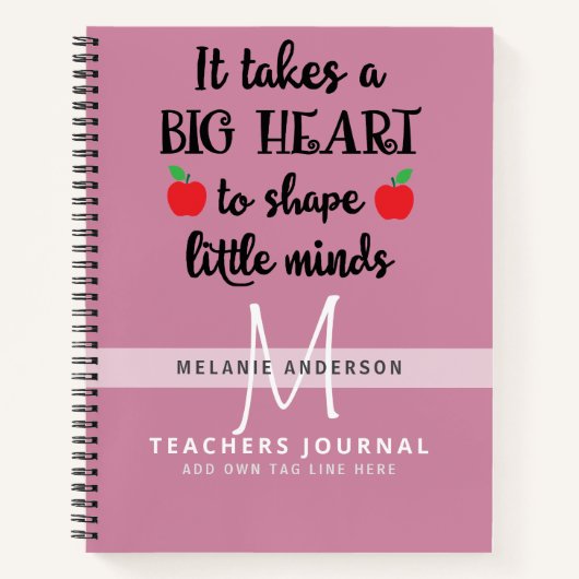 先生は小さな心を形成するために大きなハートを取る ノートブック (正面)