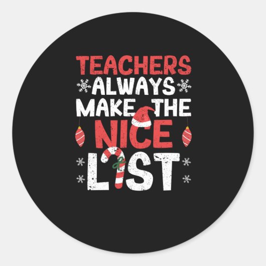 先生は常に良いリストを作成おもしろい ラウンドシール (正面)