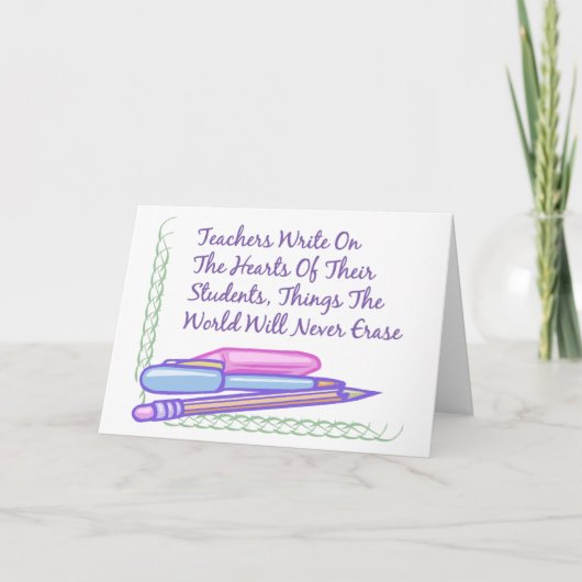 先生は彼らの学生のハートで…書きます カード (正面)