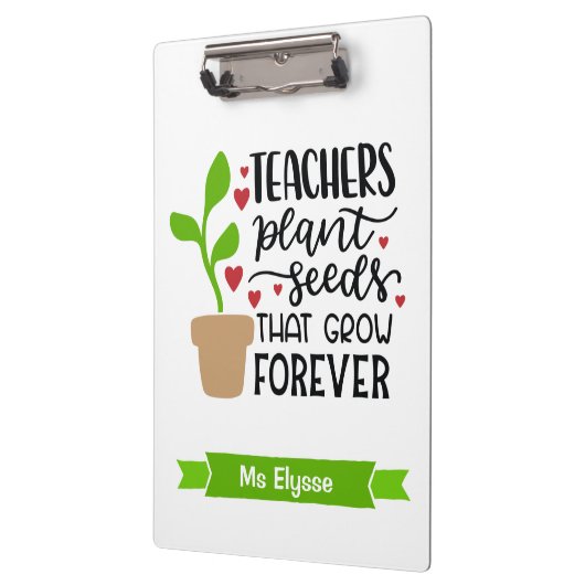 先生は永遠にパーソナライズ成長する種子を植える クリップボード (左)