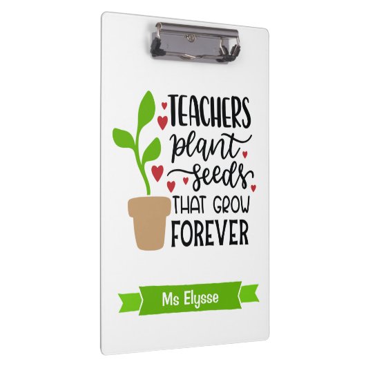 先生は永遠にパーソナライズ成長する種子を植える クリップボード (右)