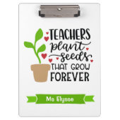 先生は永遠にパーソナライズ成長する種子を植える クリップボード (正面)