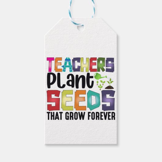 先生は永遠に成長する種を植える ギフトタグ (正面)