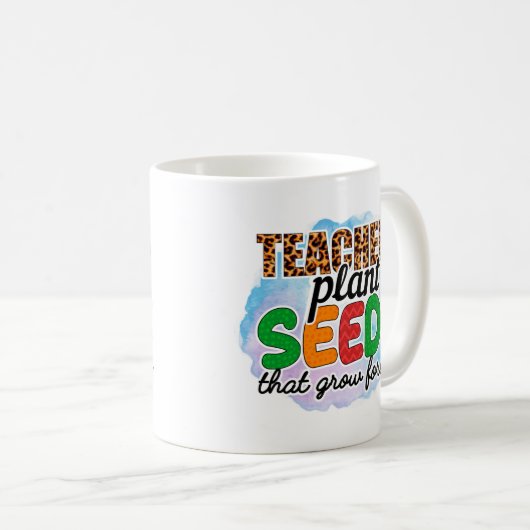先生は永遠に成長する種を植える コーヒーマグカップ (正面右)