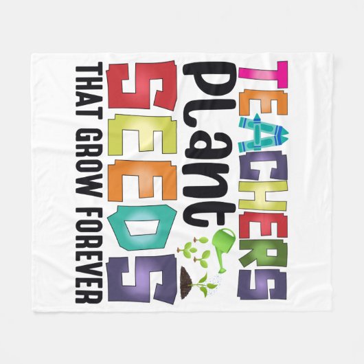 先生は永遠に成長する種を植える フリースブランケット (正面(横))