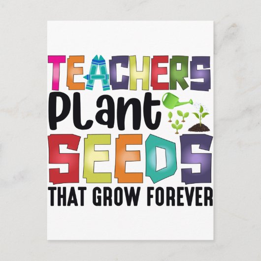 先生は永遠に成長する種を植える ポストカード (正面)