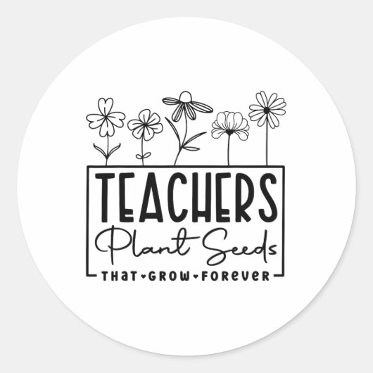 先生は永遠に成長する種を植える Back To School ラウンドシール (正面)
