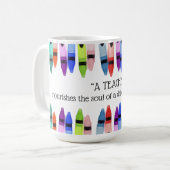 先生は生涯クレヨンのために魂の子供を養う コーヒーマグカップ (正面左)