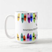 先生は生涯クレヨンのために魂の子供を養う コーヒーマグカップ (左)