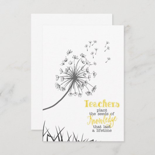 先生は知識の種を植える サンキューカード (正面/裏面)