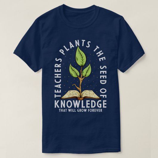 先生は知識の種を植える Tシャツ (デザイン正面)
