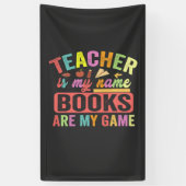 先生は私の名前の本は私のゲームおもしろい100日 横断幕 (縦)