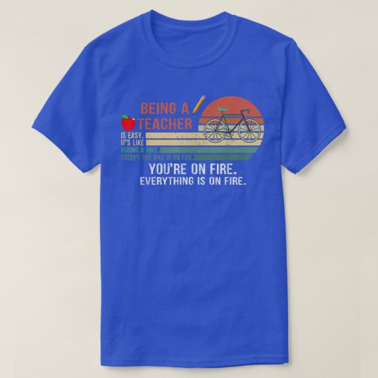 先生は簡単でバイクビンに乗る Tシャツ (デザイン正面)