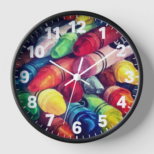 先生は色を私たちの世界のクレヨン時間教室 壁時計 (正面)