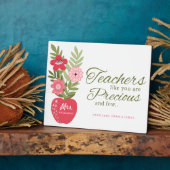 先生は赤い大切リンゴが少ない フォトプラーク (側面)