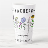 先生は、永遠に野生の花を育てる種子を植える カフェラテマグ (正面)